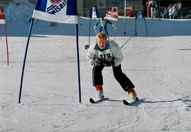 Han Raterink op ski's