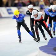 Jolanda Langeland aan de leiding bij het NK Masters in Groningen