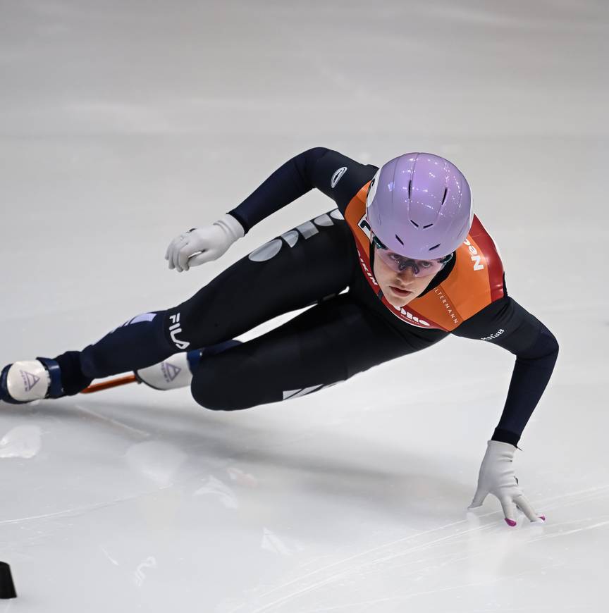 Michelle Velzeboer in actie tijdens de World Cup 5 in Dresden