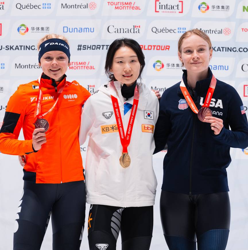 Xandra Velzeboer op het podium