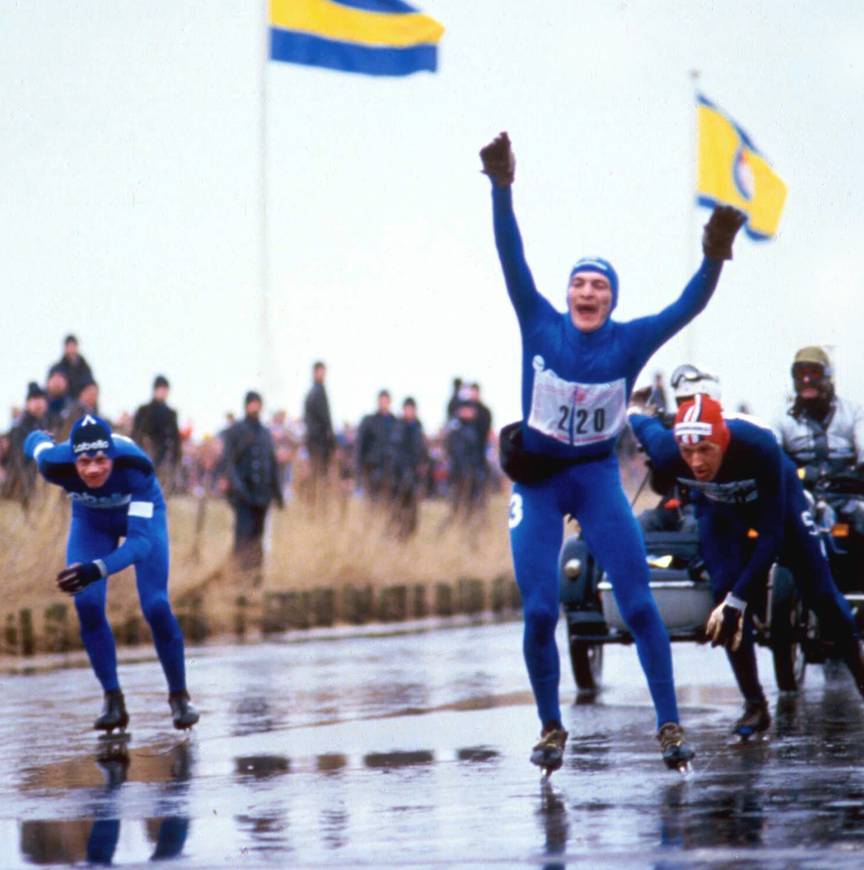 Evert van Benthem wint Elfstedentocht 1985