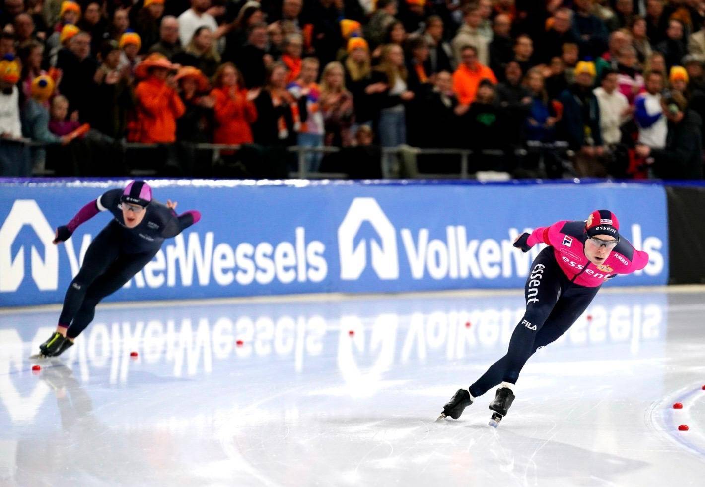 Jasper Krommenhoek en Kars Jansman (r) op NK 1500 meter 2024