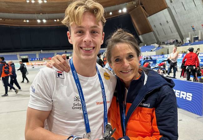 Mats van den Bos met het schaatsje