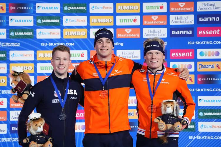 Podium 1000 m WC 6 Thialf 2025