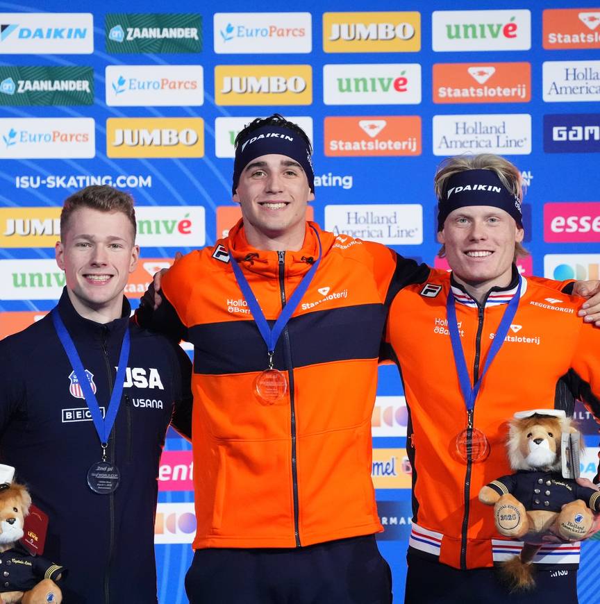 Podium 1000 m WC 6 Thialf 2025