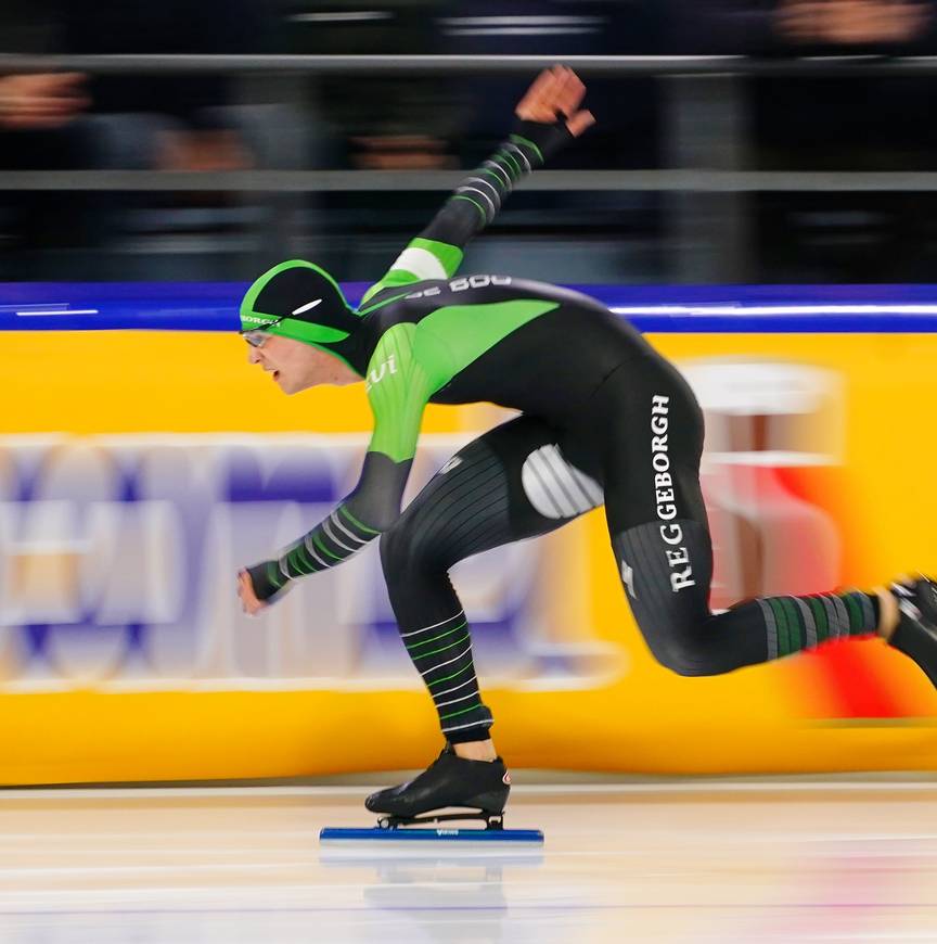 Jenning de Boo snelt over het rechte stuk