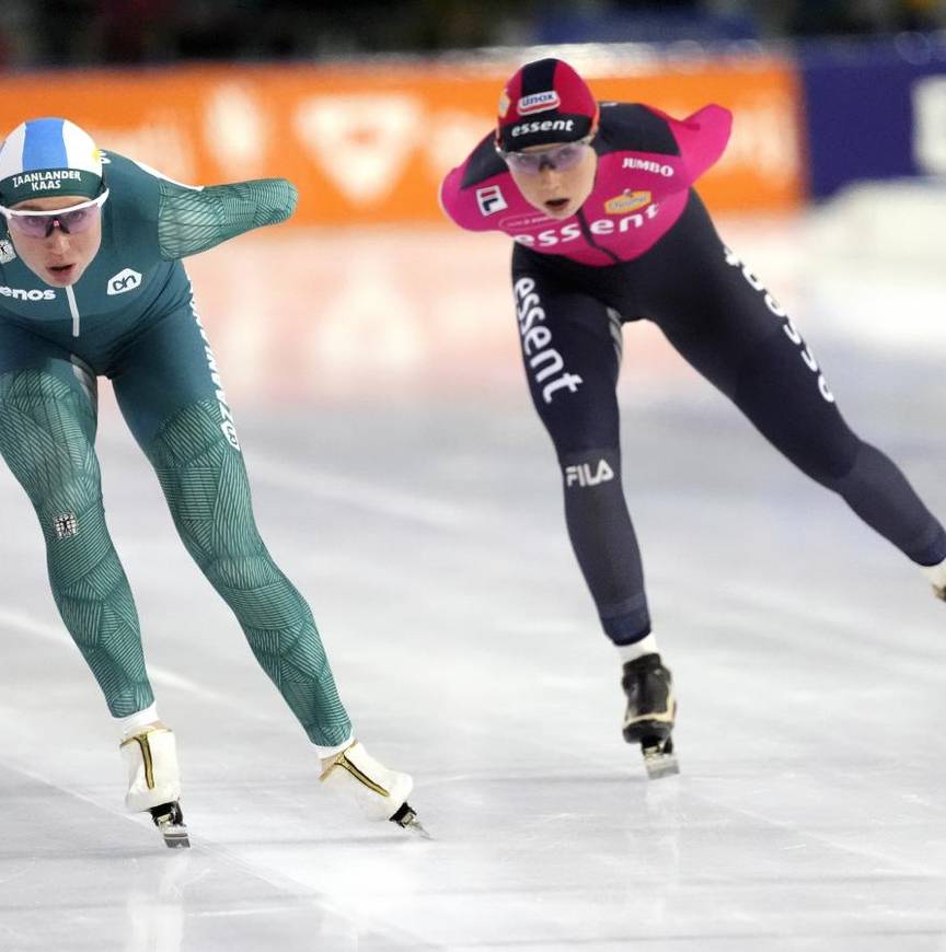 Sanne in 't Hof moet genoegen nemen met een tweede plaats na de eindsprint van Conijn.