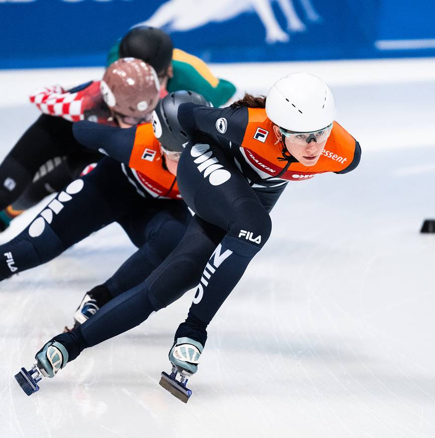 Selma Poutsma bepaalt het tempo in de training