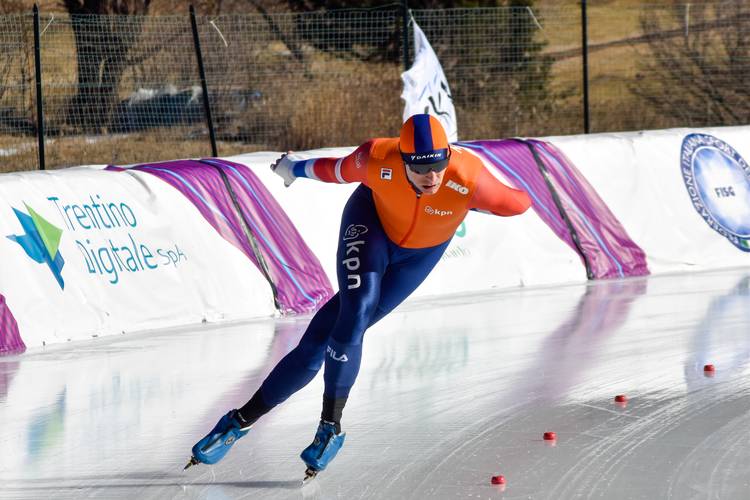 Michiel Wienese op het buitenijs van Baselga tijdens de WWMG 2024.