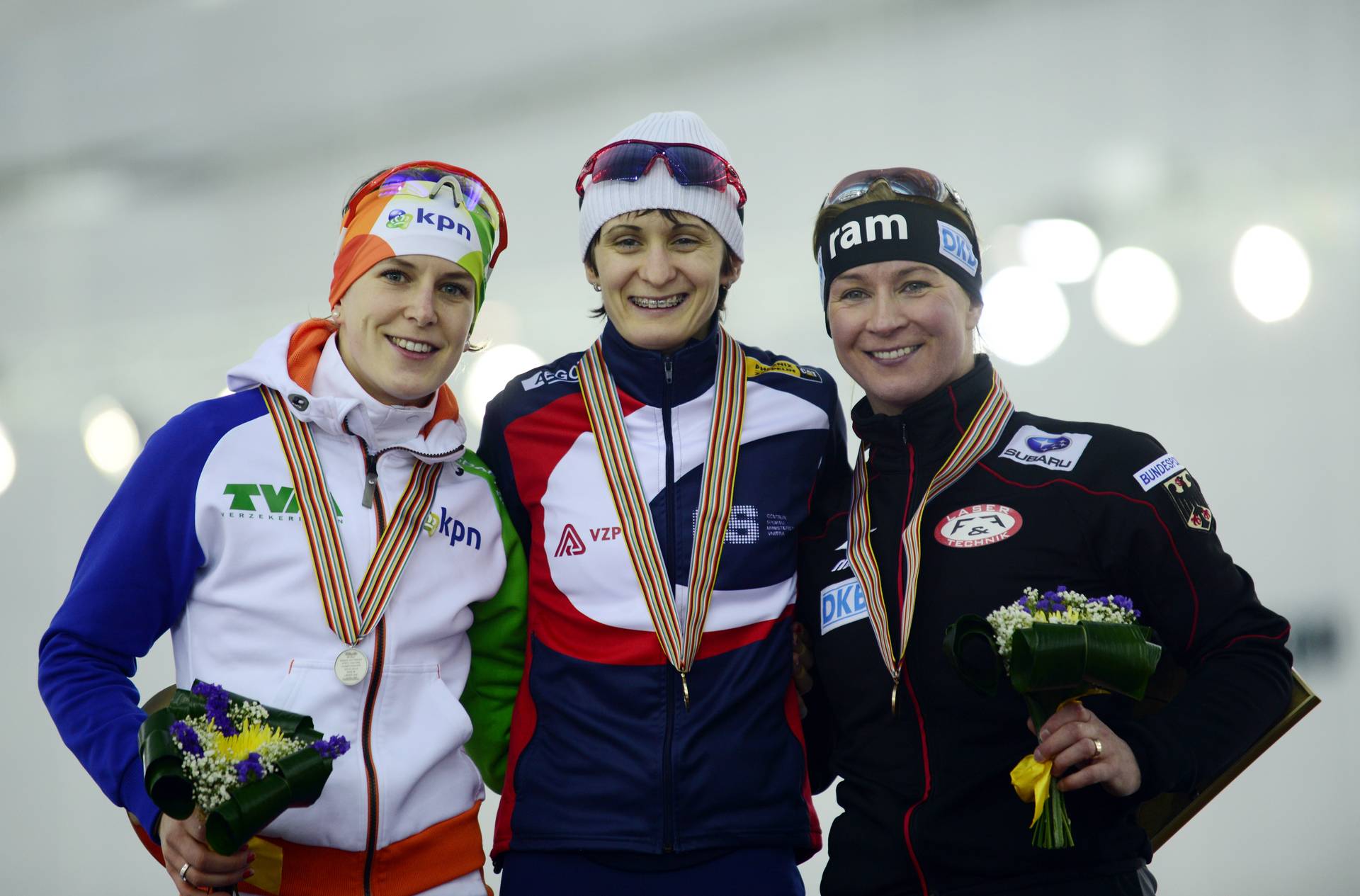 Wüst, Sablikova en Pechstein stonden vaak met elkaar op het podium, in wisselende opstellingen.