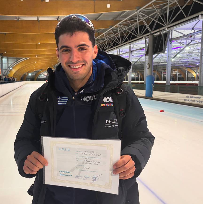 Kai in 't Veld verbreekt het baanrecord van Pim Schipper op de 1000 meter in Haarlem