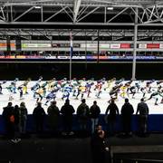 Het vrouwenpeloton tijdens de Daikin Marathon Cup in Alkmaar