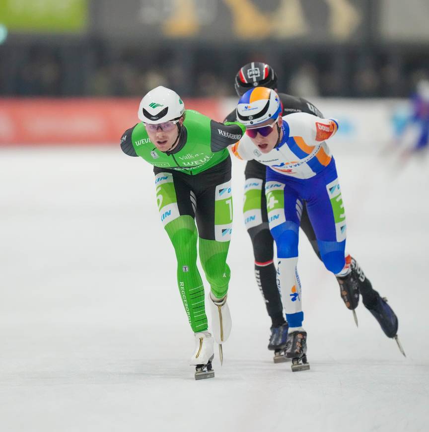 Jordy van Workum en Ronald Haasjes in de achtervolging in Utrecht