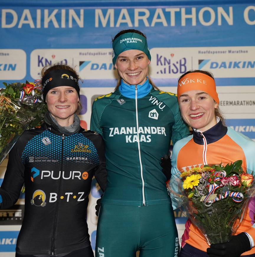 Bente Kerkhoff op het podium