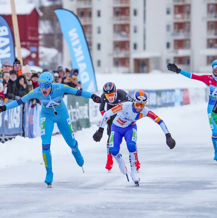 Jordy Harink wint de vierde Grand Prix op Natuurijs