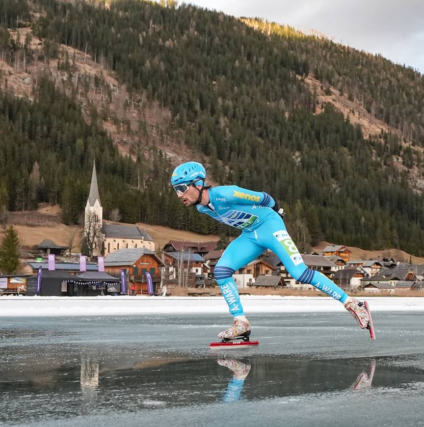 Sjoerd den Hertog solo op weg naar winst op de Weissensee