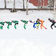 Het mannenpeloton in Luleå