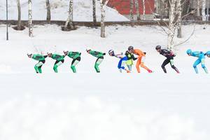 Het mannenpeloton in Luleå