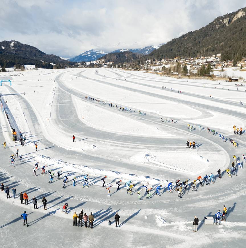 Weissensee van bovenaf